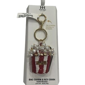 Haute Hippie Popcorn Red and White Beaded Bag Charm